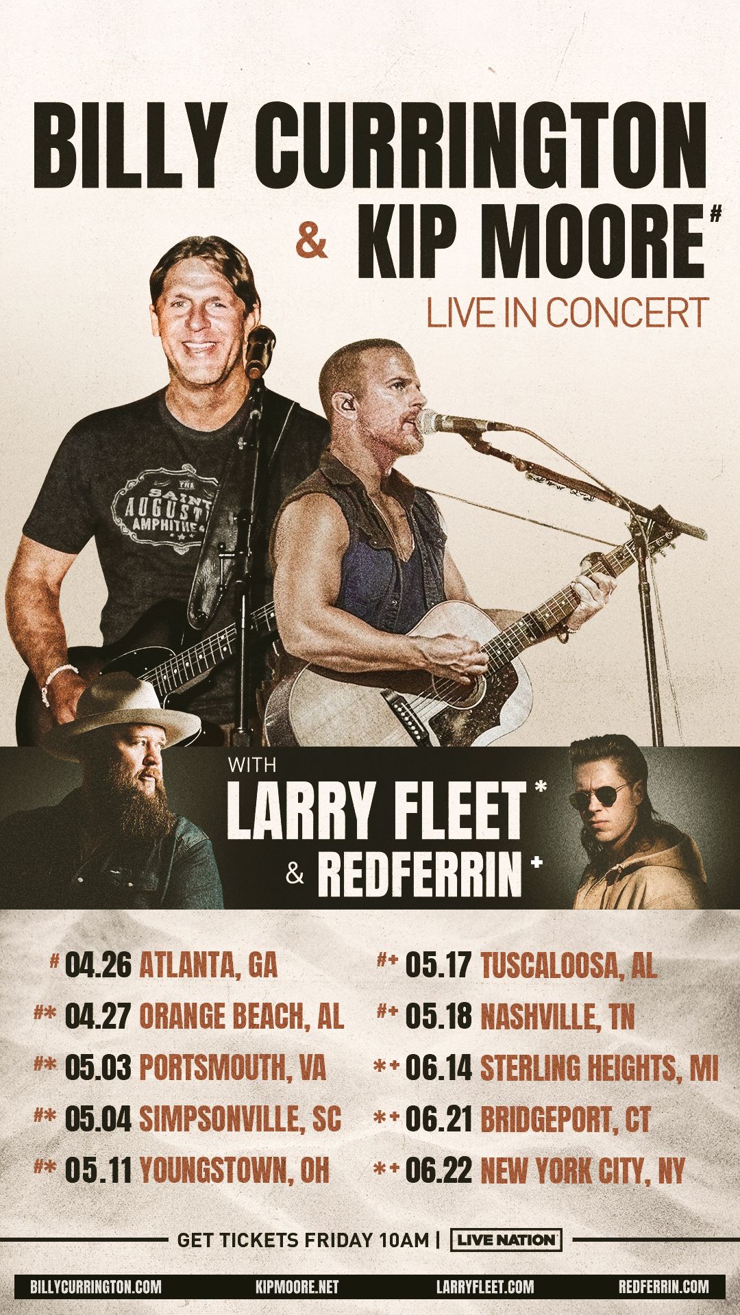 Billy Currington Announces Spring 2024 Tour With Kip Moore