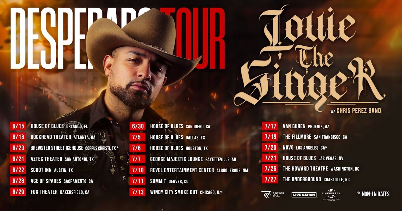 LOUIE THESINGER ANNOUNCES DEBUT U.S. TOUR, DESPERADO: TRAILBLAZING INTO COUNTRY MUSIC’S HEART