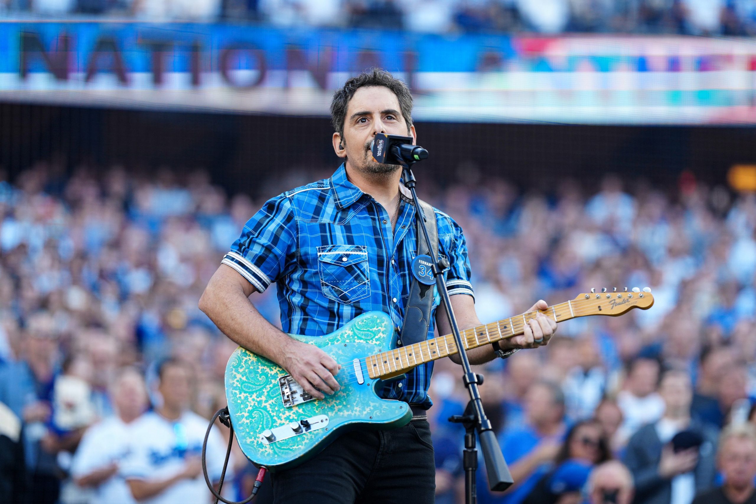 Brad Paisley Performs National Anthem at Game 1 of World Series