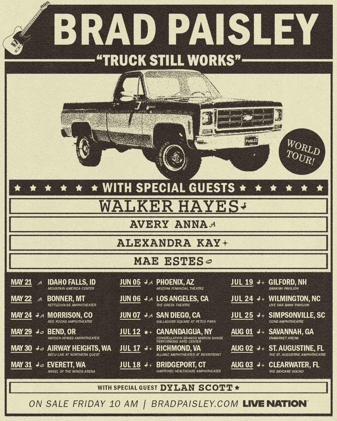 Brad Paisley Announces “Truck Still Works World Tour”