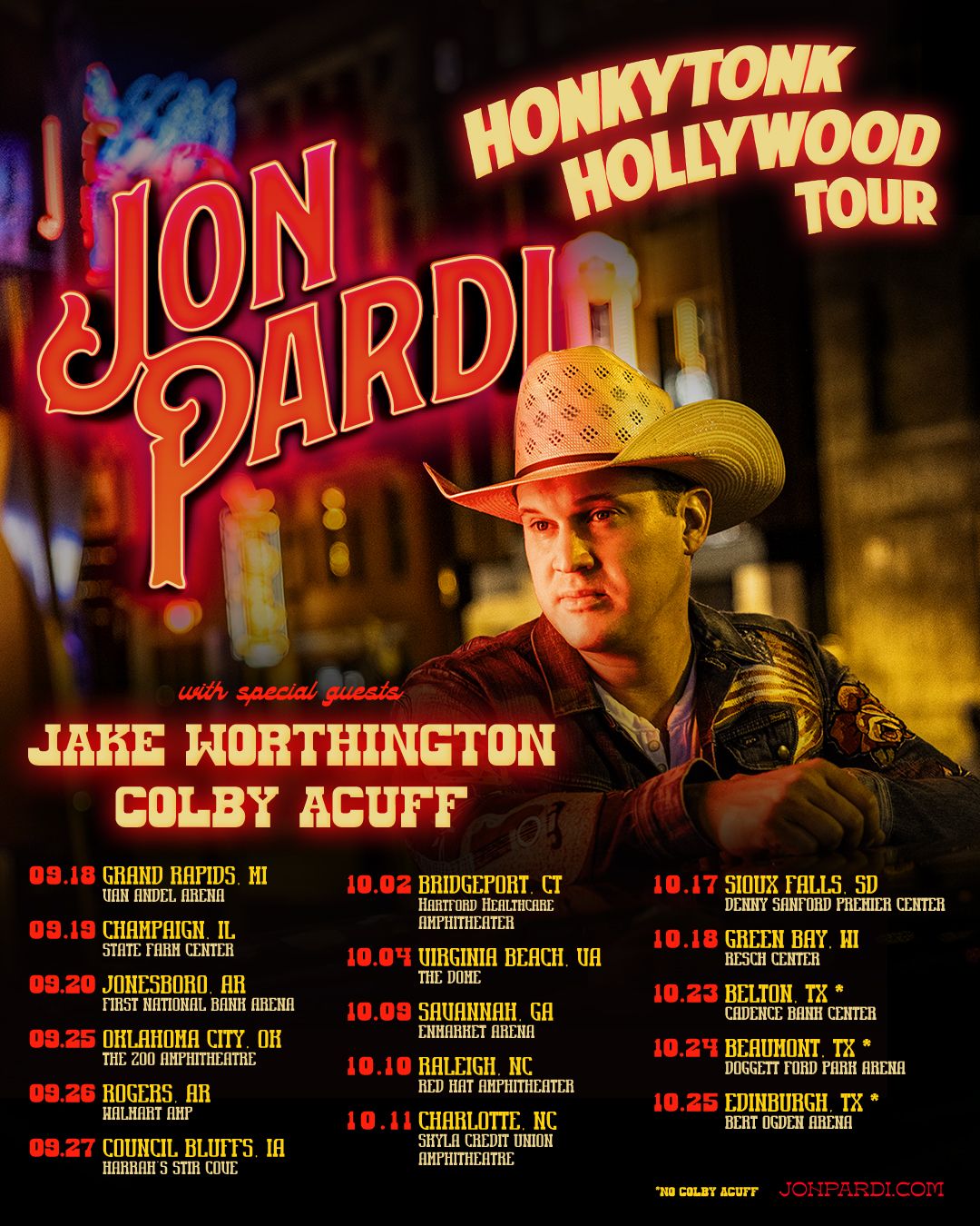 JON PARDI ADDS FALL DATES TO ‘HONKYTONK HOLLYWOOD TOUR’ 2025, KICKING OFF NEXT WEEK
