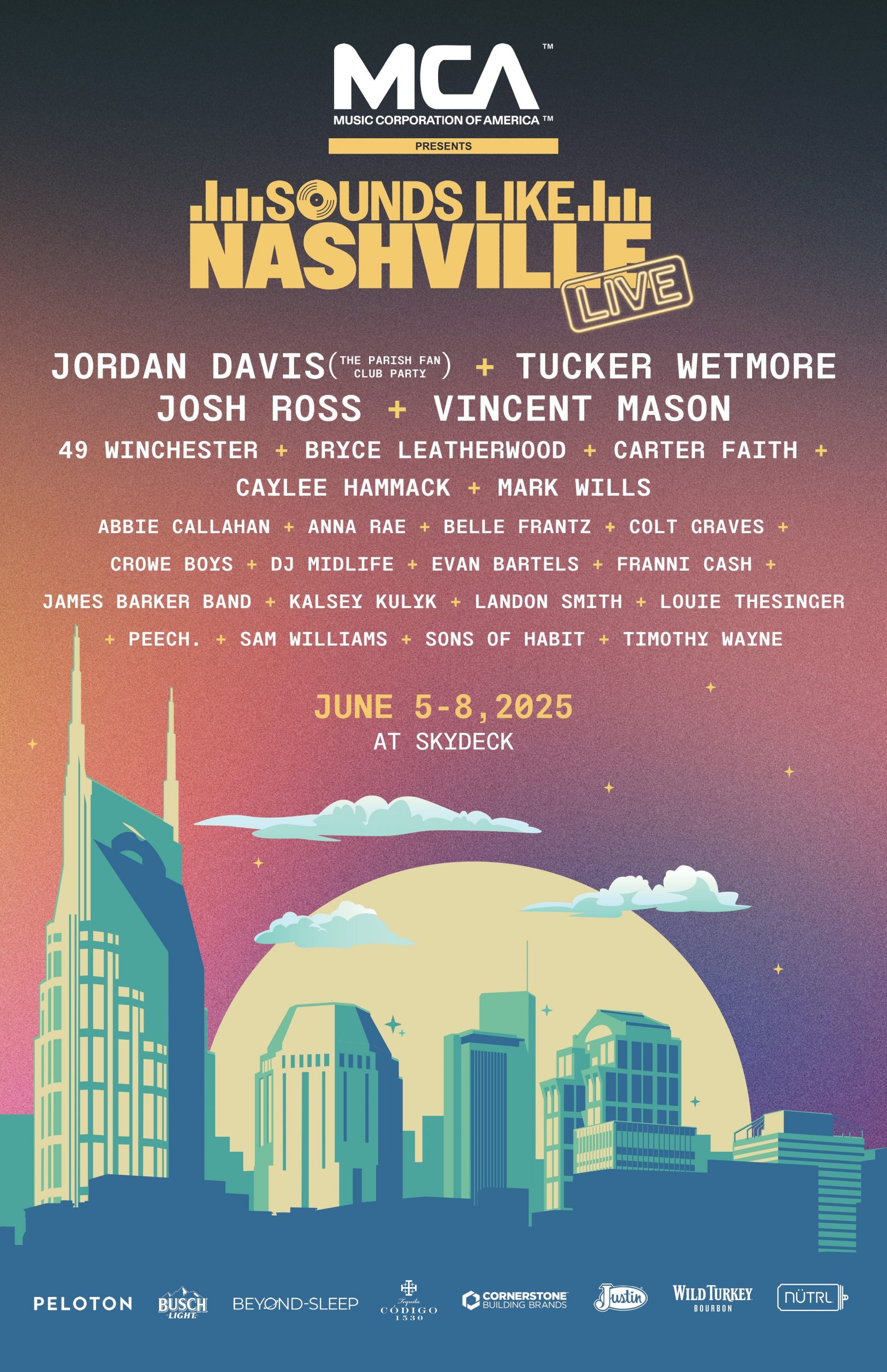 SOUNDS LIKE NASHVILLE LIVE ADDS MORE ARTISTS AND EVENTS TO LINEUP AT SKYDECK ON BROADWAY JUNE 5-8