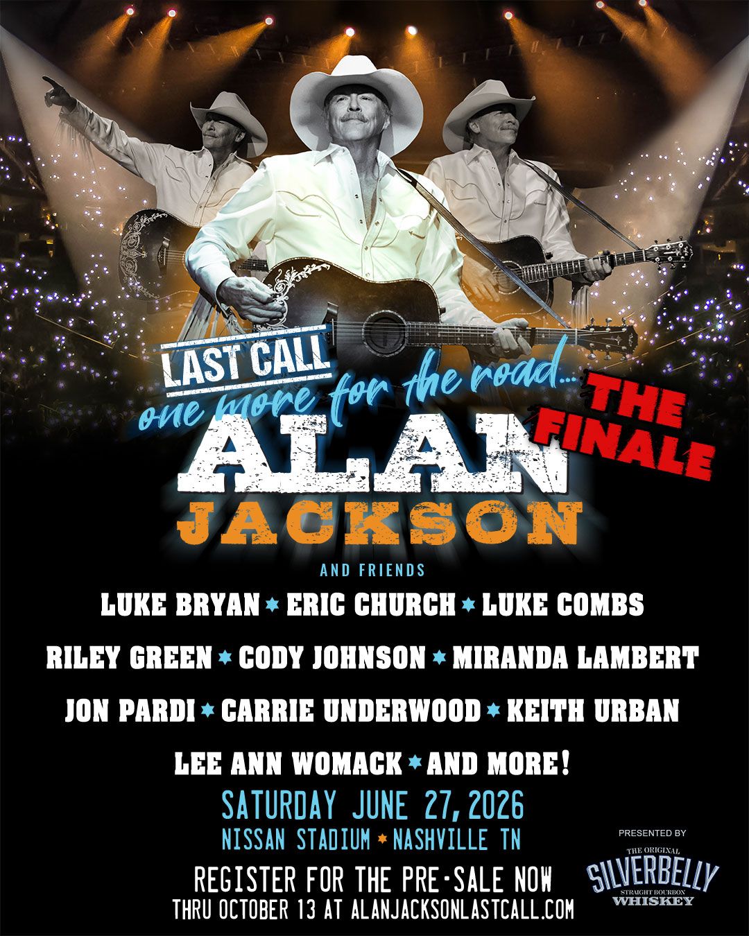 ALAN JACKSON TO PLAY HIS “FINALE”AT NASHVILLE’S NISSAN STADIUM JOINED BY AN ALL-STAR GROUP OF FRIENDS